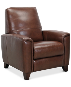 FURNITURE BRAYNA 35" CLASSIC LEATHER PUSHBACK RECLINER, CREATED FOR MACY'S