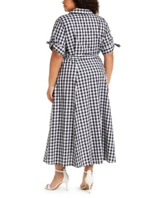 Calvin Klein Plus Size Gingham Maxi Dress