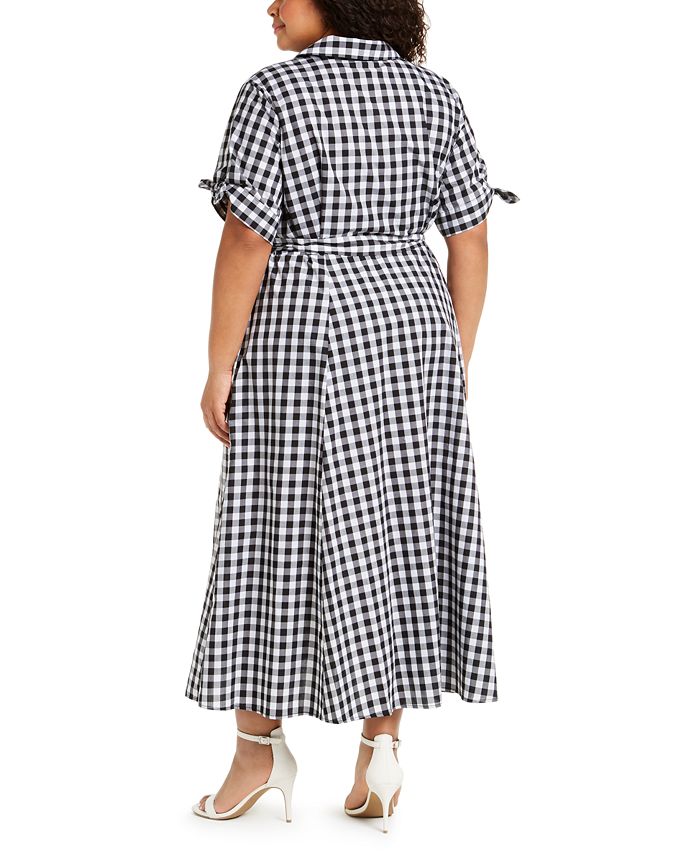 Calvin Klein Plus Size Gingham Maxi Dress - Macy's