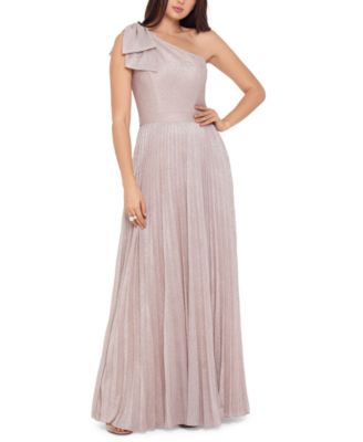 XSCAPE - One-Shoulder Allover-Glitter Gown