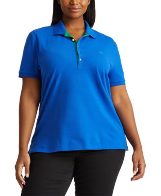 women's plus size navy blue polo shirts