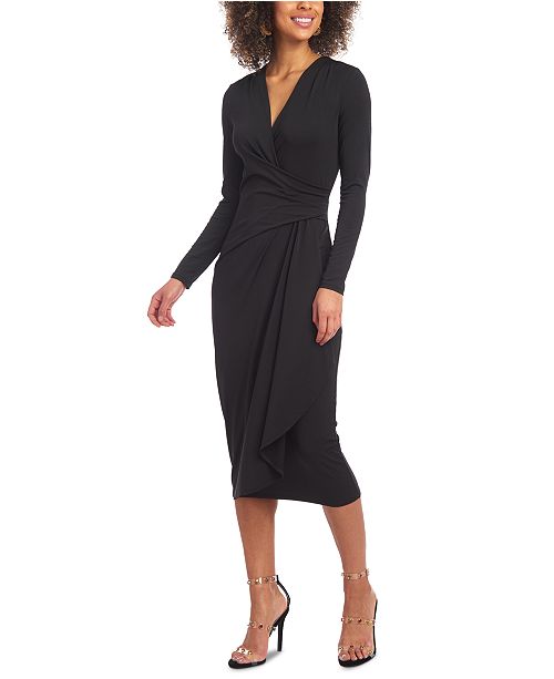 Christian Siriano New York Drape Front Jersey Midi Dress