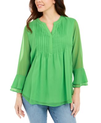 macys womens green tops