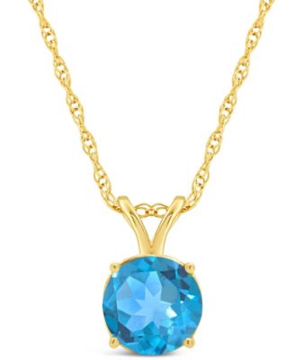 Peridot (1-3/8 ct. t.w.) Pendant Necklace in 14K Yellow Gold. (Also Available in Garnet, Citrine, Blue Topaz, White Topaz and Amethyst)