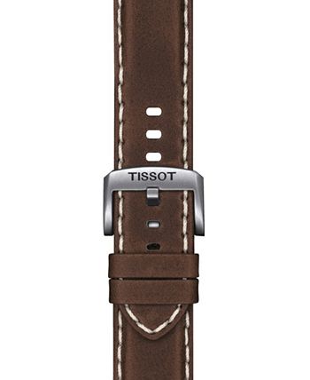 Tissot - Men's Swiss T-Sport Supersport Chrono Brown Leather Strap Watch 46mm