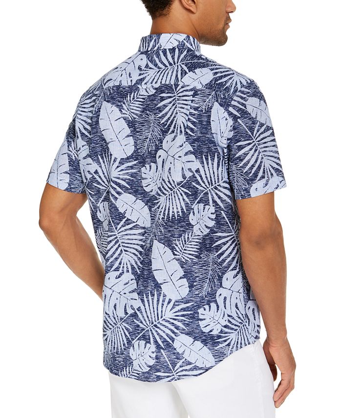 Club Room Men's Brody Leaf Tropical Print Short Sleeve Shirt, Created ...