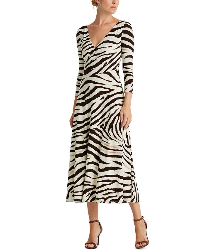 Lauren Ralph Lauren Print Jersey Dress - Macy's