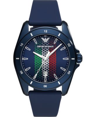 armani blue rubber strap watch