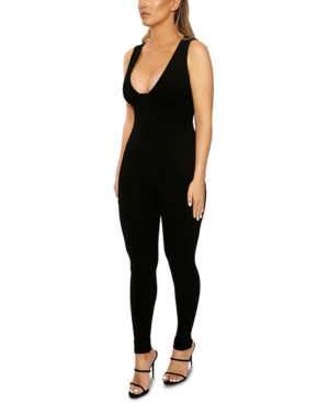 Naked Wardrobe Snatch Bustier Rib Jumpsuit In Black
