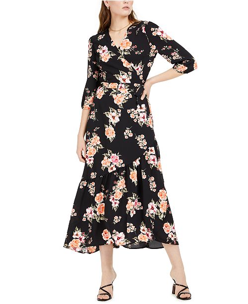 Bar Iii Bloom Wrap Maxi Dress Created For Macy S Reviews