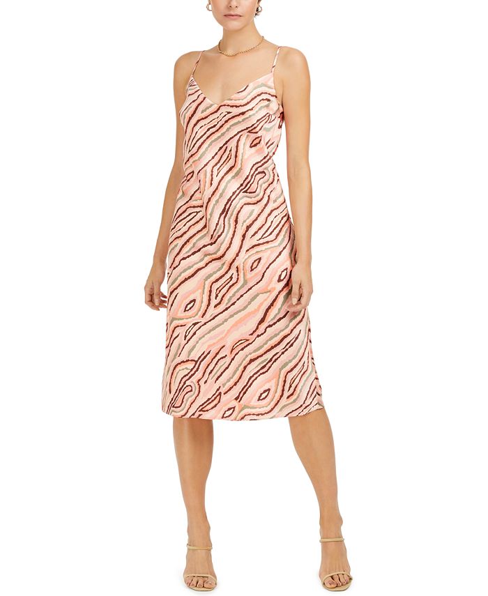 Bar III Printed Slip Midi Dress, Created for Macy's - Macy's