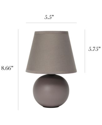 Simple Designs Mini Ceramic Globe Table Lamp 2 Pack Set