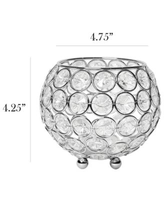 Elipse Crystal Circular Bowl Candle Holder, Flower Vase, Wedding Centerpiece