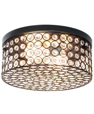 Elegant Designs Elipse Crystal 2 Light Round Ceiling Flush Mount