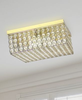 Elegant Designs Elipse Crystal 2 Light Square Ceiling Flush Mount