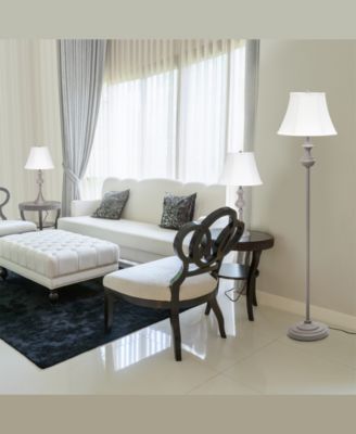 Elegant Designs Traditionally Crafted 3 Pack Lamp Set 2 Table Lamps, 1 Floor Lamp Shades