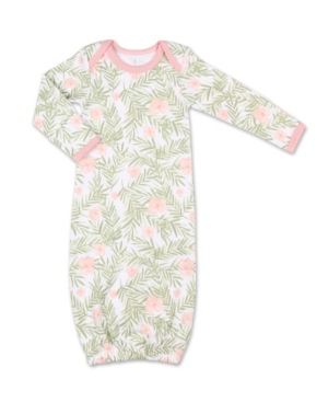 image of The Peanutshell Baby Girl Tropical Girl Floral Print Sleep Gown
