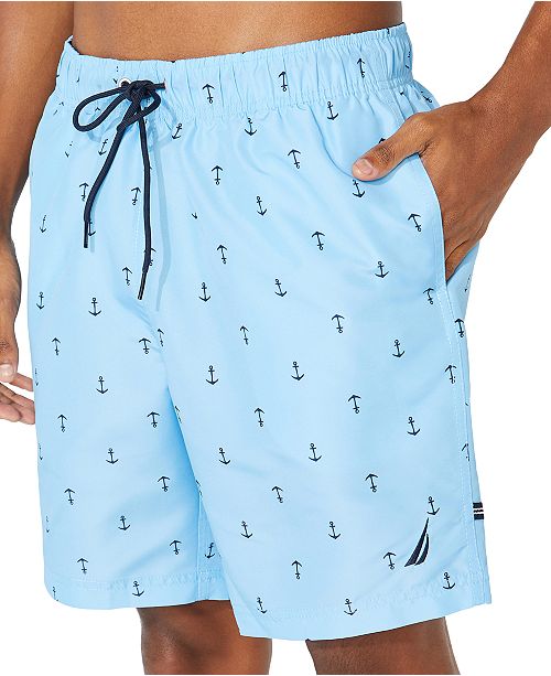 Nautica Men S Anchor Print 8 Swim Trunks Reviews Swimwear