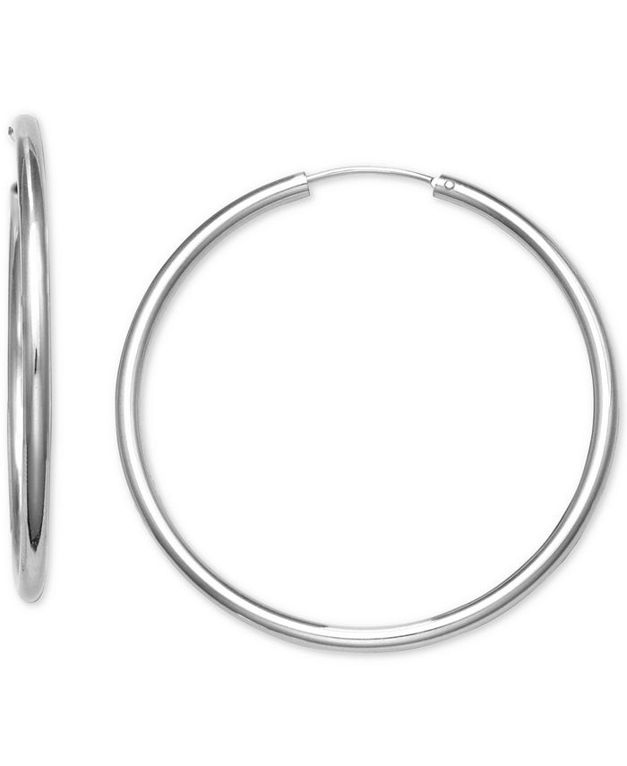 Small sterling silver endless hoop earrings store