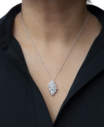 Wrapped in Love - Diamond Cluster 20" Pendant Necklace (1 ct. t.w.) in 14k White Gold