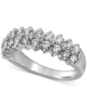 image of Diamond Double Row Cluster Band (1-1/2 ct. t.w.) in 14k White Gold