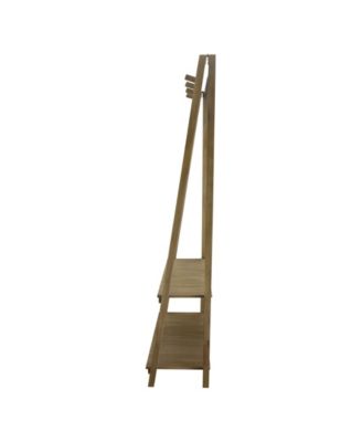 Essex Folding Coat Rack with 2 Shelves