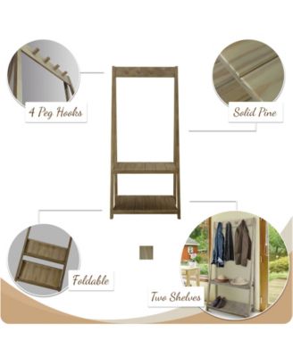 Essex Folding Coat Rack with 2 Shelves