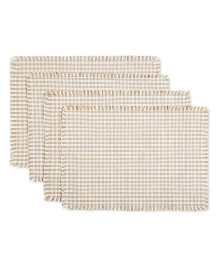 Town & Country Living Gingham Fringe Placemats, Set of 4 Macy's