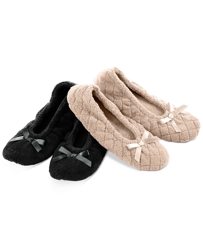 Isotoner Signature Women's 2Pk. Microterry Ballerina Slippers Macy's