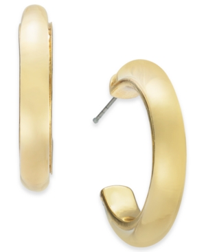 image of Alfani Gold-Tone Medium Polished Hoop Earrings, 1.26
