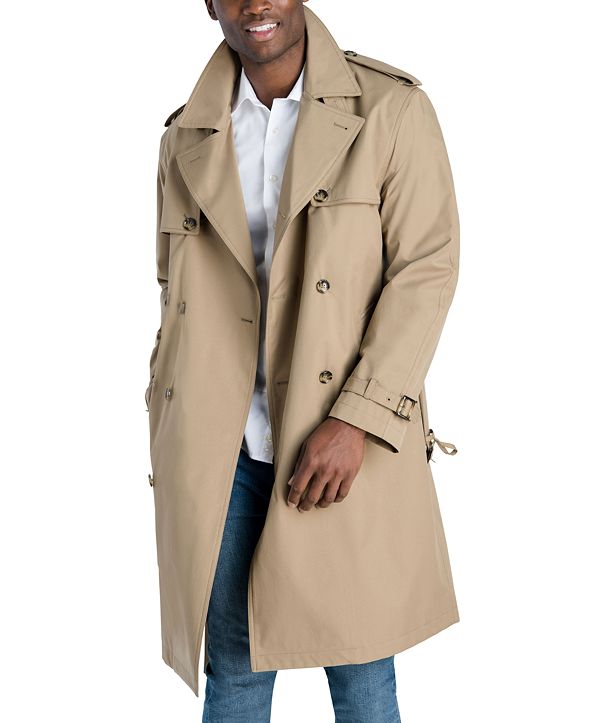 London Fog Men's Classic-Fit Double-Breasted Trenchcoat & Reviews ...
