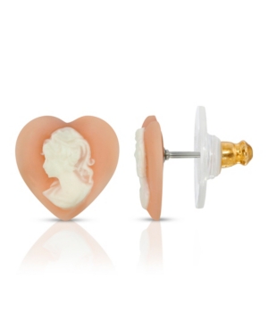 image of 2028 Cameo Heart Post Earrings