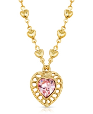 image of 2028 14K Gold-Dipped Swarovski Crystal Heart Pendant Necklace
