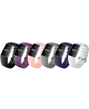 image of Posh Tech Unisex Fitbit Versa Charge 3 Assorted Silicone Watch Replacement Bands - Pack of 6