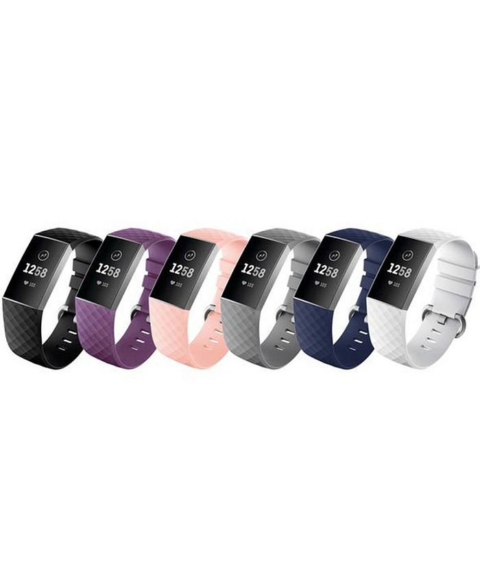 Posh Tech Unisex Fitbit Versa Charge Assorted Silicone Watch Replacement Bands - of - Macy's
