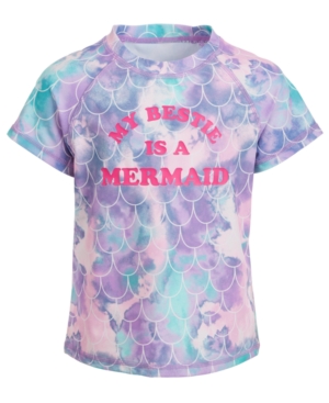 Miken Little Girls Mermaid Short-Sleeve Rash Guard