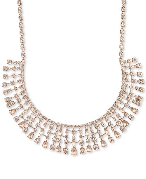 Givenchy Gold-Tone Crystal Drape Statement Necklace, 16 ...