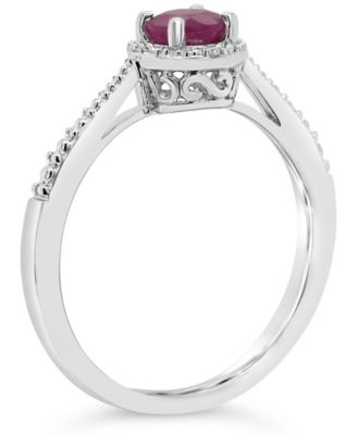 Sapphire (5/8 ct. t.w.) and Diamond Accent Ring in Sterling Silver (Also in Ruby)