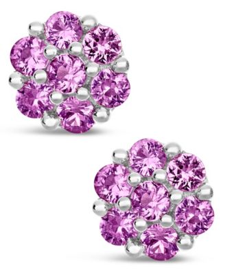 Pink Sapphire (1-1/4 ct. t.w.) Stud Earrings in Sterling Silver