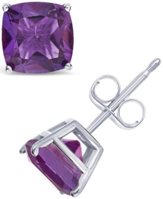 Macy's - Gemstone Stud Earrings in Sterling Silver