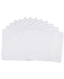 Men’s 13-Pc. White Border-Stripe Handkerchief Set, Created for Macy's 