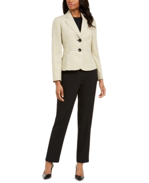 image of Le Suit Tweed-Jacket Pants Suit