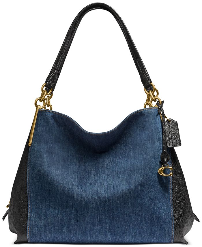 COACH Dalton Blocked Denim & Leather Shoulder Bag & Reviews - Handbags &  Accessories - Macy's