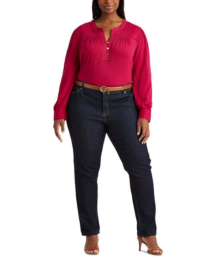 Lauren Ralph Lauren PlusSize Cotton Jersey Top Macy's