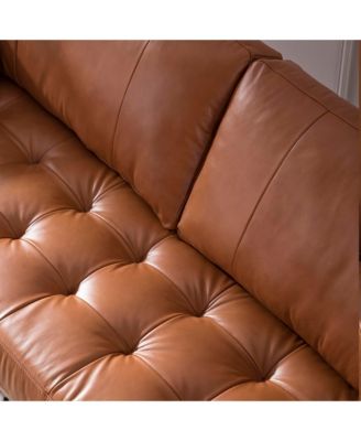 Maebelle Leather Sofa with Tufted Seat And Back