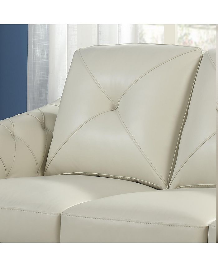 Nice Link Jaira Tufted Leather Sofa Macy's