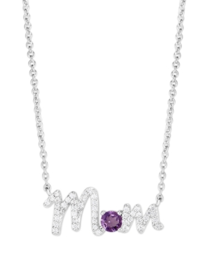 image of Birthstone Mom Necklace In Fine Silver Plate