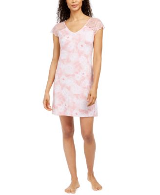Charter Club - Printed Lace Flutter Sleeve Chemise  Nightgown