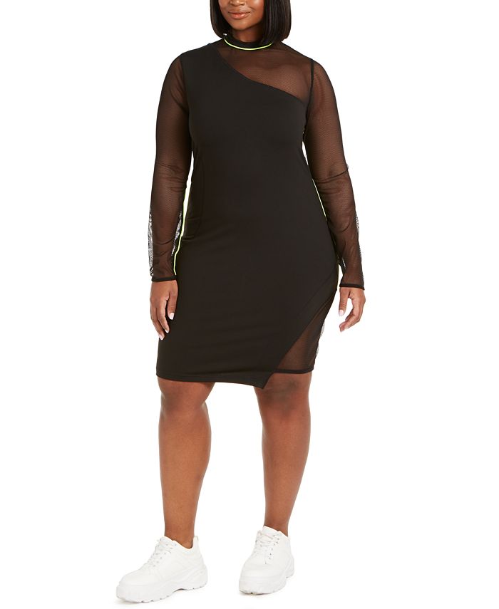 Mixed media bodycon dress store