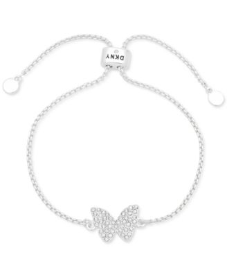 DKNY Pavé Butterfly Slider Bracelet - Macy's